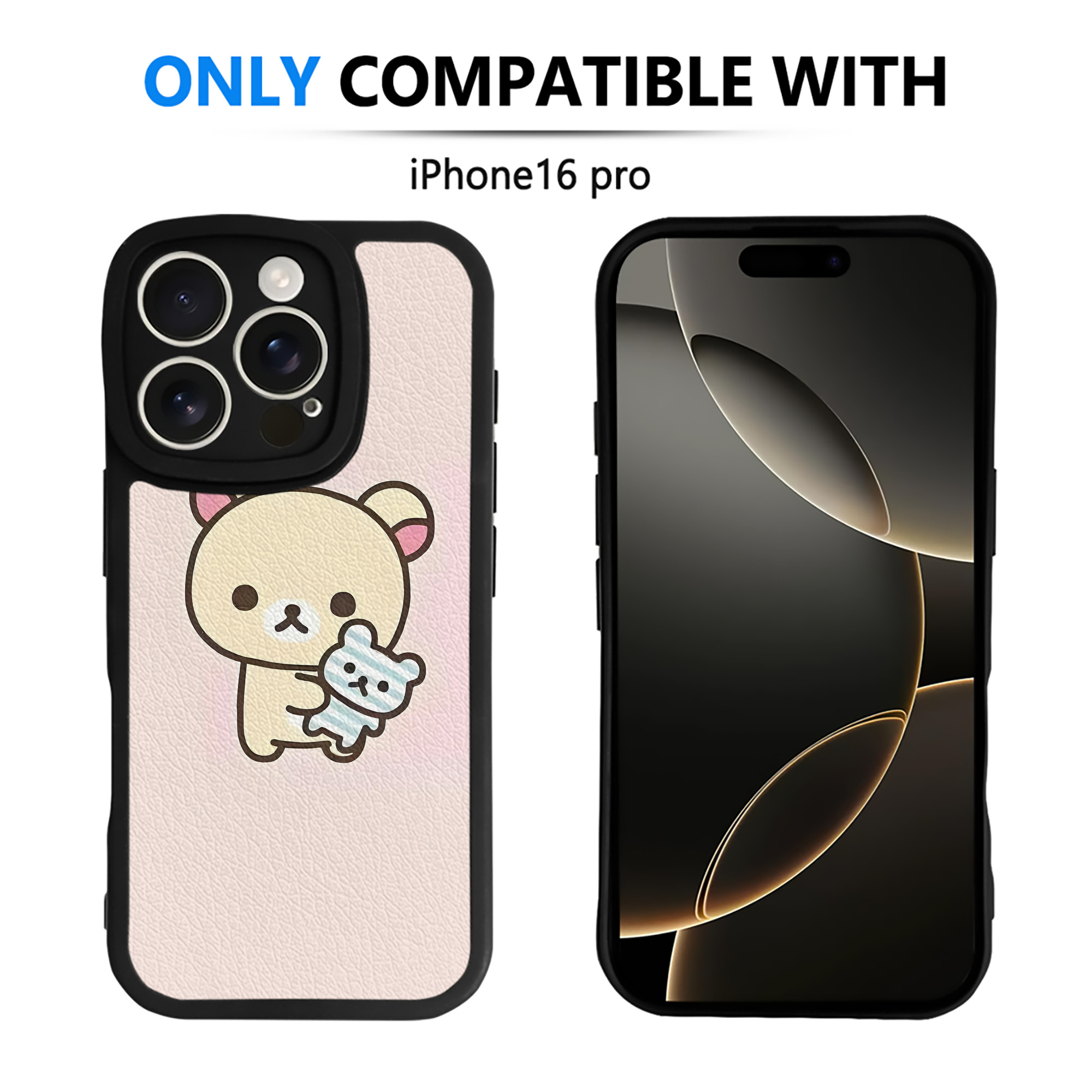 （画像用） リラックマ リラックマ キイロイトリ Rilakkuma Korilakkuma Kiiroitori 【iPhone 16シリーズ対応】シリコンスマホケース（レザー調） 材質：シリコン